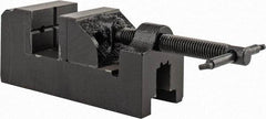 Interstate - 1-1/2" Jaw Opening Capacity x 7/8" Throat Depth, Horizontal Drill Press Vise - 1-1/2" Wide x 1" High Jaw, Stationary Base, Standard Speed, 5" OAL x 1-3/4" Overall Height, Cast Iron - Exact Tool & Supply