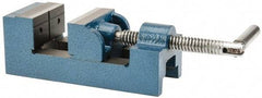 Value Collection - 2-1/2" Jaw Opening Capacity x 1-1/2" Throat Depth, Horizontal Drill Press Vise - 2-1/2" Wide Jaw, Stationary Base, Standard Speed, 7-1/4" OAL x 2-5/8" Overall Height, Cast Iron - Exact Tool & Supply