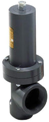 Plast-O-Matic - 3" Inlet, Angle Relief Valve - 100 Max psi, PVC - Exact Tool & Supply