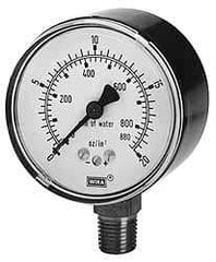 Wika - 2-1/2" Dial, 1/4 Thread, 0-15/0-380 Scale Range, Pressure Gauge - Center Back Connection Mount, Accurate to 1.5% of Scale - Exact Tool & Supply