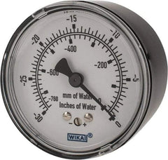 Wika - 2-1/2" Dial, 1/4 Thread, 0-30/0-760 Scale Range, Pressure Gauge - Center Back Connection Mount, Accurate to 1.5% of Scale - Exact Tool & Supply