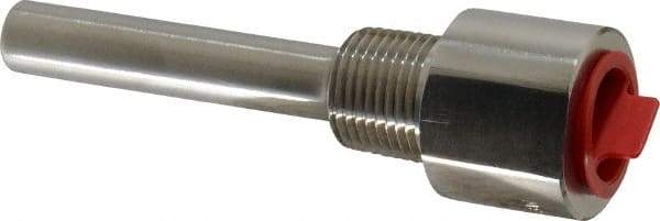 Alloy Engineering - 4 Inch Overall Length, 1/2 Inch Thread, 304 Stainless Steel Standard Thermowell - 2-1/2 Inch Insertion Length - Exact Tool & Supply