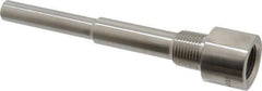 Alloy Engineering - 6 Inch Overall Length, 1/2 Inch Thread, 304 Stainless Steel Standard Thermowell - 4-1/2 Inch Insertion Length - Exact Tool & Supply