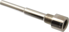 Alloy Engineering - 6 Inch Overall Length, 1/2 Inch Thread, 316 Stainless Steel Standard Thermowell - 4-1/2 Inch Insertion Length - Exact Tool & Supply