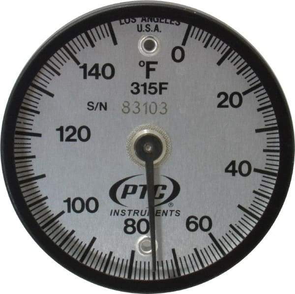 PTC Instruments - 150°F, 2 Inch Dial Diameter, Dual Magnet Mount Thermometer - 1° Division Graduation - Exact Tool & Supply