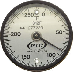 PTC Instruments - 250°F, 2 Inch Dial Diameter, Dual Magnet Mount Thermometer - 2° Division Graduation - Exact Tool & Supply