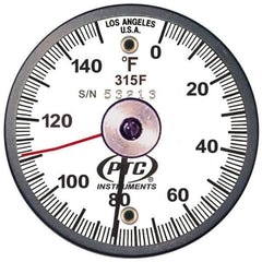 PTC Instruments - 150°F, 2 Inch Dial Diameter, Dual Magnet Mount Thermometer - 1° Division Graduation - Exact Tool & Supply