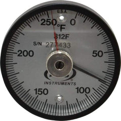 PTC Instruments - 250°F, 2 Inch Dial Diameter, Dual Magnet Mount Thermometer - 2° Division Graduation - Exact Tool & Supply