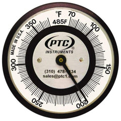 PTC Instruments - 70 to 370°F, 2 Inch Dial Diameter, Pipe Surface Clip On Thermometer - 2° Division Graduation - Exact Tool & Supply