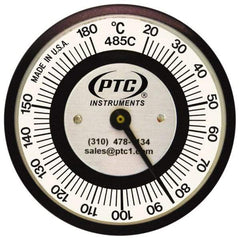 PTC Instruments - 20 to 185°C, 2 Inch Dial Diameter, Pipe Surface Clip On Thermometer - 1° Division Graduation - Exact Tool & Supply