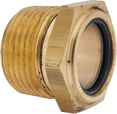 LDI Industries - 31/32" Sight Diam, 1" Thread, 1.19" OAL, Low Pressure Pipe Thread Lube Sight, Open View Sight Glass & Flow Sight - 1-7/16" Head, 7 Max psi, 1 to 11-1/2 Thread - Exact Tool & Supply