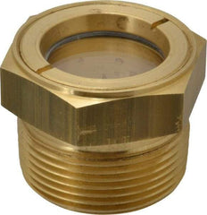 LDI Industries - 1-1/8" Sight Diam, 1-1/4" Thread, 1.44" OAL, Low Pressure Pipe Thread Lube Sight, Open View Sight Glass & Flow Sight - 1-3/4" Head, 5 Max psi, 1-1/4 to 11-1/2 Thread - Exact Tool & Supply