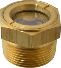 LDI Industries - 1-1/8" Sight Diam, 1-1/4" Thread, 1.44" OAL, Low Pressure Pipe Thread Lube Sight with Reflector Sight Glass & Flow Sight - 1-3/4" Head, 5 Max psi, 1-1/4 to 11-1/2 Thread - Exact Tool & Supply