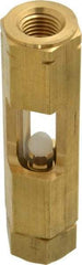 LDI Industries - 1/4" Thread, 3-9/16" OAL, Inline Sight Glass & Flow Sight - 435 Max psi, 1/4-18 Thread - Exact Tool & Supply