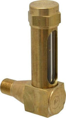 LDI Industries - 1-3/8 Inch Long Sight, 1/8 Inch Thread Size, Buna-N Seal Short Elbow, Vented Oil-Level Indicators and Gauge - 2-3/8 Inch Length to Center of Base - Exact Tool & Supply