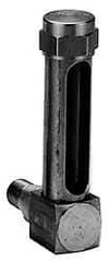 LDI Industries - 4-1/4 Inch Long Sight, 3/8 Inch Thread Size, Buna-N Seal Short Elbow, Vented Oil-Level Indicators and Gauge - 5-7/16 Inch Length to Center of Base - Exact Tool & Supply