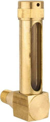 LDI Industries - 1-7/8 Inch Long Sight, 1/8 Inch Thread Size, Buna-N Seal Short Elbow, Vented Oil-Level Indicators and Gauge - 2-7/8 Inch Length to Center of Base - Exact Tool & Supply