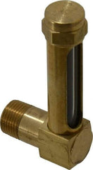 LDI Industries - 1-7/8 Inch Long Sight, 3/8 Inch Thread Size, Buna-N Seal Short Elbow, Vented Oil-Level Indicators and Gauge - 2-7/8 Inch Length to Center of Base - Exact Tool & Supply