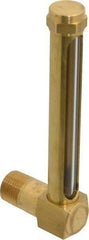 LDI Industries - 4-1/4 Inch Long Sight, 1/2 Inch Thread Size, Buna-N Seal Short Elbow, Vented Oil-Level Indicators and Gauge - 5-7/16 Inch Length to Center of Base - Exact Tool & Supply