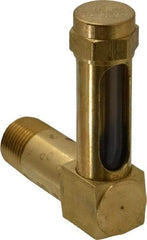 LDI Industries - 1-3/8 Inch Long Sight, 3/8 Inch Thread Size, Buna-N Seal Long Elbow, Vented Oil-Level Indicators and Gauge - 2-3/8 Inch Length to Center of Base - Exact Tool & Supply
