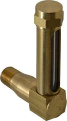 LDI Industries - 1-7/8 Inch Long Sight, 1/4 Inch Thread Size, Buna-N Seal Long Elbow, Vented Oil-Level Indicators and Gauge - 2-7/8 Inch Length to Center of Base - Exact Tool & Supply