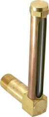 LDI Industries - 4-1/4 Inch Long Sight, 1/2 Inch Thread Size, Buna-N Seal Long Elbow, Vented Oil-Level Indicators and Gauge - 5-7/16 Inch Length to Center of Base - Exact Tool & Supply