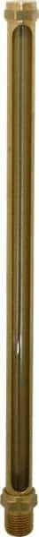 LDI Industries - 12-1/2 Inch Long Sight, 1/2 Inch Thread Size, Buna-N Seal Straight to Male Thread, Vented Oil-Level Indicators and Gauge - Exact Tool & Supply