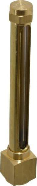 LDI Industries - 4-1/4 Inch Long Sight, 1/4 Inch Thread Size, Buna-N Seal Elbow to Female Thread, Vented Oil-Level Indicators and Gauge - 5-3/4 Inch Length to Center of Base - Exact Tool & Supply