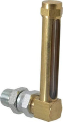 LDI Industries - 2-3/4 Inch Long Sight, 3/8 Inch Thread Size, Buna-N Seal Union Coupling, Vented Oil-Level Indicators and Gauge - 3-7/8 Inch Length to Center of Base - Exact Tool & Supply