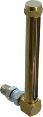 LDI Industries - 4-1/4 Inch Long Sight, 1/4 Inch Thread Size, Buna-N Seal Union Coupling, Vented Oil-Level Indicators and Gauge - 5-3/8 Inch Length to Center of Base - Exact Tool & Supply