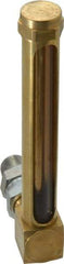 LDI Industries - 4-1/4 Inch Long Sight, 3/8 Inch Thread Size, Buna-N Seal Union Coupling, Vented Oil-Level Indicators and Gauge - 5-7/16 Inch Length to Center of Base - Exact Tool & Supply