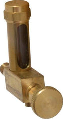 LDI Industries - 1-3/8 Inch Long Sight, 1/8 Inch Thread Size, Buna-N Seal Short Elbow With Drain, Vented Oil-Level Indicators and Gauge - 2-3/8 Inch Length to Center of Base - Exact Tool & Supply