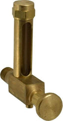 LDI Industries - 1-7/8 Inch Long Sight, 1/4 Inch Thread Size, Buna-N Seal Short Elbow With Drain, Vented Oil-Level Indicators and Gauge - 2-7/8 Inch Length to Center of Base - Exact Tool & Supply
