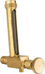 LDI Industries - 2-3/4 Inch Long Sight, 1/4 Inch Thread Size, Buna-N Seal Short Elbow With Drain, Vented Oil-Level Indicators and Gauge - 3-7/8 Inch Length to Center of Base - Exact Tool & Supply