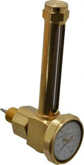 LDI Industries - 2-3/4 Inch Long Sight, 1/4 Inch Thread Size, Buna-N Seal Elbow With 1-3/8 Inch Dial Thermometer, Vented Oil-Level Indicators and Gauge - 4-1/4 Inch Length to Center of Base - Exact Tool & Supply