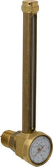 LDI Industries - 5-1/4 Inch Long Sight, 1/2 Inch Thread Size, Buna-N Seal Elbow With 1-3/8 Inch Dial Thermometer, Vented Oil-Level Indicators and Gauge - 6-3/4 Inch Length to Center of Base - Exact Tool & Supply