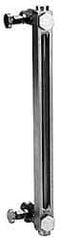 LDI Industries - 1/2-14 Thread, 13-1/2 Inch Sight Length, Closed Circuit Liquid Level Sight Gauge with Needle Valves, Pipe Adapters - 15 Inch Length to Center of Base, 16-5/8 Inch Overall Length, Buna-N Seal - Exact Tool & Supply