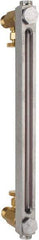 LDI Industries - 1/2-14 Thread, 10-1/2 Inch Sight Length, Closed Circuit Liquid Level Sight Gauge with Needle Valves, Pipe Adapters - 12 Inch Length to Center of Base, 13-5/8 Inch Overall Length, Buna-N Seal - Exact Tool & Supply