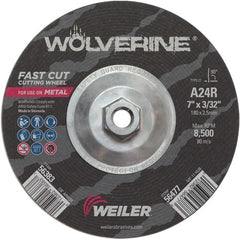 Vortec Pro 7″ × 3/32″ Type 27 Cutting Wheel, A24R, 5/8″-11 UNC Nut - Exact Tool & Supply