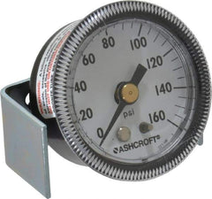 Ashcroft - 1-1/2" Dial, 1/8 Thread, 0-160 Scale Range, Pressure Gauge - Center Back Connection Mount - Exact Tool & Supply