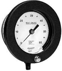 Ashcroft - 6" Dial, 1/4 Thread, 30-0 Scale Range, Pressure Gauge - Lower Connection Mount, Accurate to 0.25% of Scale - Exact Tool & Supply