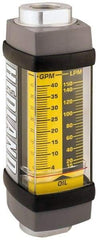Hedland - 1/2" NPTF Port Oil & Petroleum-Based Liquid Flowmeter - 3000 Max psi, 0.1 to 1 GPM, Anodized Aluminum - Exact Tool & Supply