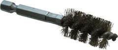 Schaefer Brush - 1/2 Inch Inside Diameter, 11/16 Inch Actual Brush Diameter, Stainless Steel, Power Fitting and Cleaning Brush - 1/4 Shank Diameter, 3-1/8 Inch Long, Hex Shaft Stem, 5/8 Inch Refrigeration Outside Diameter - Exact Tool & Supply