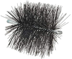 Schaefer Brush - 6", Square, Tempered Steel Wire Chimney Brush - 1/4" NPSM Male Connection - Exact Tool & Supply