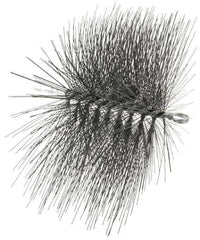 Schaefer Brush - 12" Long x 8" Wide, Rectangular, Tempered Steel Wire Chimney Brush - 1/4" NPSM Male Connection - Exact Tool & Supply