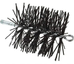 Schaefer Brush - 6" Diam Round, Poly Chimney Brush - 1/4" NPSM Male Connection - Exact Tool & Supply