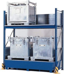 Denios - 385 Gal Sump Capacity, Steel IBC Tote Rack - 126" Long x 54" Wide x 120" High, 10,000 Lb Capacity, 4 Totes - Exact Tool & Supply