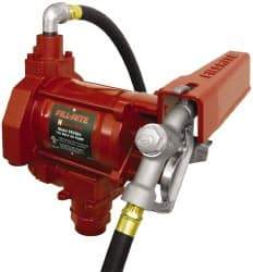 Tuthill - 20 GPM, 3/4" Hose Diam, AC Tank Pump with Manual Nozzle - 1-1/4" Inlet, 3/4" Outlet, 115 Volts, 12' Hose Length, 1/3 hp - Exact Tool & Supply