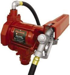 Tuthill - 20 GPM, 3/4" Hose Diam, AC Tank Pump with Manual Nozzle - 1-1/4" Inlet, 3/4" Outlet, 115 Volts, 12' Hose Length, 1/3 hp - Exact Tool & Supply