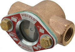 OPW Engineered Systems - 1/2 Inch, Bronze, Visi-Flo Sight Flow Indicator - 200 Max psi, 3-1/4 Inch Overall Length - Exact Tool & Supply